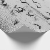 Papier Cadeau Mouettes en mouvement, image d'art noir et blanc (Coin)