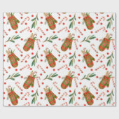 Papier Cadeau Moufle de Noël (Plat)