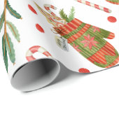 Papier Cadeau Moufle de Noël (Coin rond)