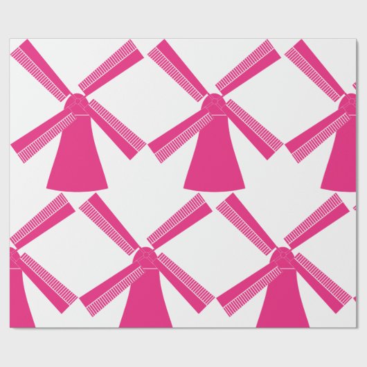 Papier Cadeau Moulin rose (Plat)