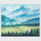 Papier Cadeau Mountains landscape. Watercolor illustration. (Plat)