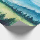 Papier Cadeau Mountains landscape. Watercolor illustration. (Coin)