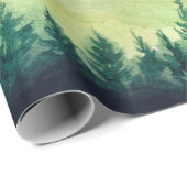 Papier Cadeau Mountains landscape. Watercolor illustration. (Coin rond)