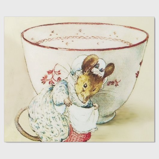 Papier Cadeau "Mouse Seamstress and Teacup" de Beatrix Potter (Plat)