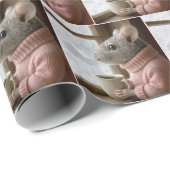 Papier Cadeau Mouse With a Cup of Coffee (Coin rond)