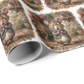 Papier Cadeau Mouse with Shocked Expression (Coin rond)