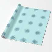 Papier Cadeau Mousse marine abstraite (Déroulé)