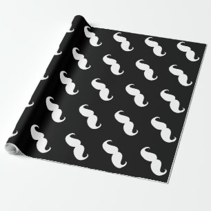 Papier Cadeau Moustache blanche amusante