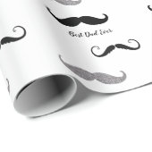 Papier Cadeau Moustache noire et blanche (Coin rond)