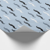 Papier Cadeau Moustaches noires bleues (Coin)