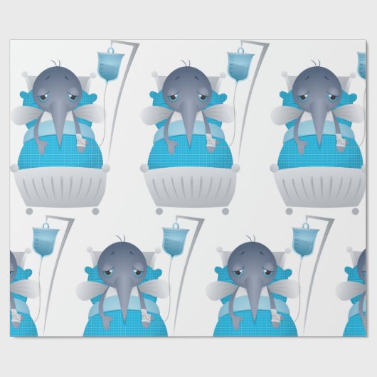 Papier Cadeau Moustique malade (Plat)