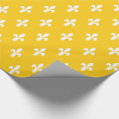 Papier Cadeau Moutarde Fleur de Lys Victorienne (Coin)