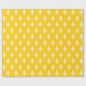 Papier Cadeau Moutarde Fleur de Lys Victorienne (Plat)
