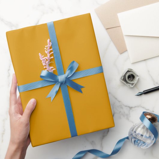 Papier Cadeau Moutarde Simple Luxe Teinte de Couleur Or (Cadeaux)