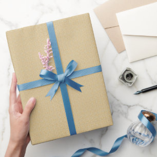 Papier Cadeau Moutarde Vintage Floral & Charbon de Bois Rétro Di