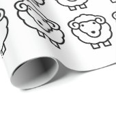 Papier Cadeau Mouton (Coin rond)