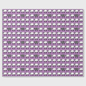 Papier Cadeau Mouton noir damassé au violet (Plat)