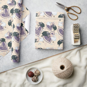 Papier Cadeau Mouton noir Mouton blanc Amour