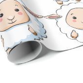 Papier Cadeau Moutons blancs (Coin rond)