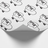 Papier Cadeau Moutons blancs dans la bande dessinée de lunettes (Coin)