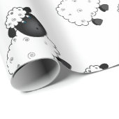 Papier Cadeau Moutons de bébé pour la brebis (Coin rond)