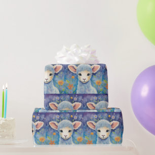 Papier Cadeau Moutons mignons pour enfants au printemps