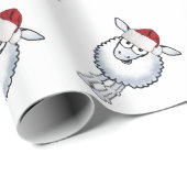 Papier Cadeau Moutons utilisant un chapeau de Père Noël (Coin rond)