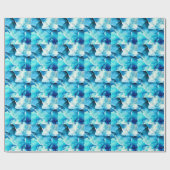 Papier Cadeau mouvement bleu Abstrait : composition fractale. (Plat)