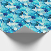 Papier Cadeau mouvement bleu Abstrait : composition fractale. (Coin)