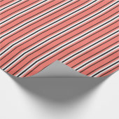 Papier Cadeau Moyenne Siècle Moderne, Corail, Noir & Blanc (Coin)