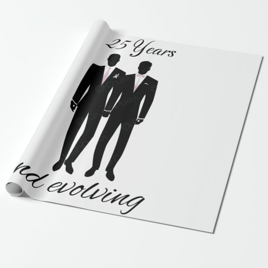 papier cadeau Mr et Mr blanc et noir (Déroulé)