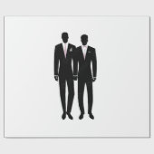 papier cadeau Mr et Mr blanc et noir (Plat)