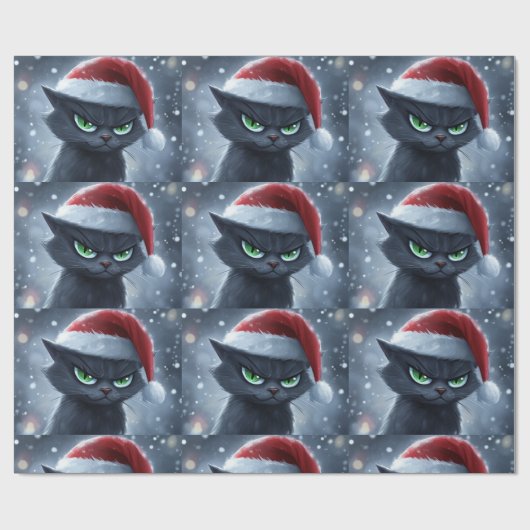 Papier Cadeau Mr. Grumpy Face Christmas Cat (Plat)