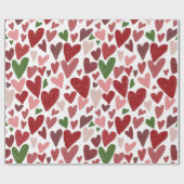 Papier Cadeau Mug de la Saint-Valentin coeurs mignons (Plat)