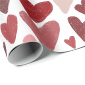 Papier Cadeau Mug de la Saint-Valentin coeurs mignons (Coin rond)