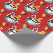 Papier Cadeau Mugs de Noël au chocolat chaud et biscuits (Coin)