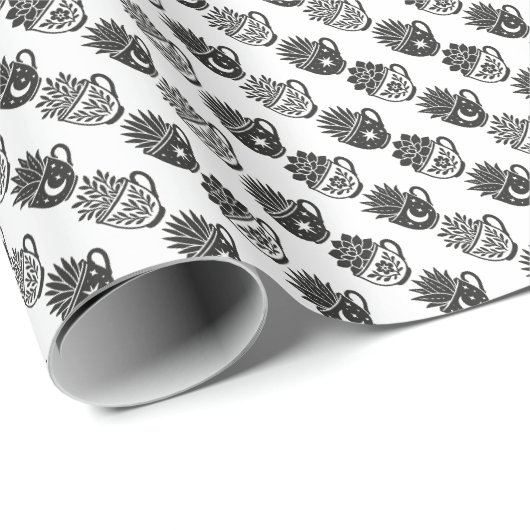 Papier Cadeau Mugs de succulentes (Coin rond)