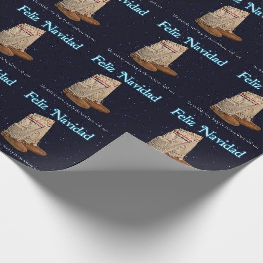 Papier Cadeau Mukluks de Noël (Coin)