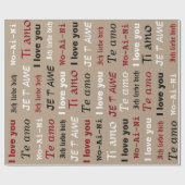 Papier Cadeau Multi-Lingual Je T'Aime (Plat)