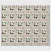 Papier Cadeau Multi photo moderne élégant script beige (Plat)