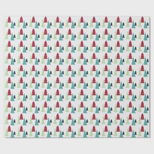 Papier Cadeau Multicolor Christmas Trees Pattern (Plat)