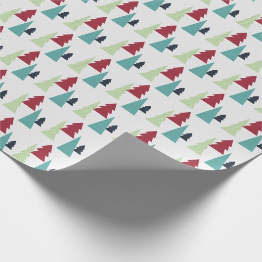 Papier Cadeau Multicolor Christmas Trees Pattern (Coin)