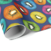 Papier Cadeau Multicolor Kiwi Motif (Coin rond)