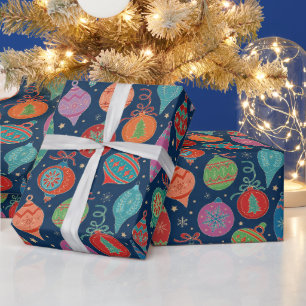 Papier Cadeau Multicolor Motif de décoration Arbre de Noël