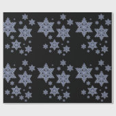 Papier Cadeau Multiples images de vrais flocons de neige sur noi (Plat)