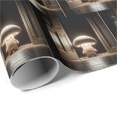 Papier Cadeau Munchkin de champignons qui brille dans une porte (Coin rond)