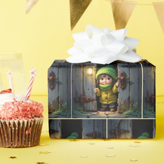 Papier Cadeau Munchkin Wearing a Knit Hat and Sweater (Fête d'anniversaire)