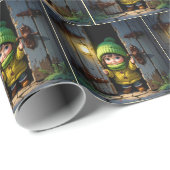 Papier Cadeau Munchkin Wearing a Knit Hat and Sweater (Coin rond)