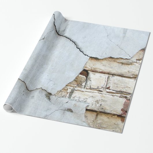 Papier Cadeau Mur cassé de bloc de béton (Déroulé)