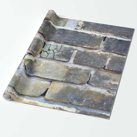 Papier Cadeau Mur de brique de Grunge molle fissurée (Déroulé)